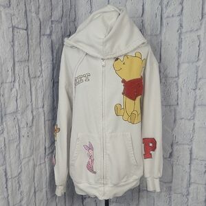 Disney White Hoodie with Winnie the Pooh and Friends Medium